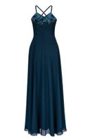 Chiffon-Kleid, lang, mit Stola